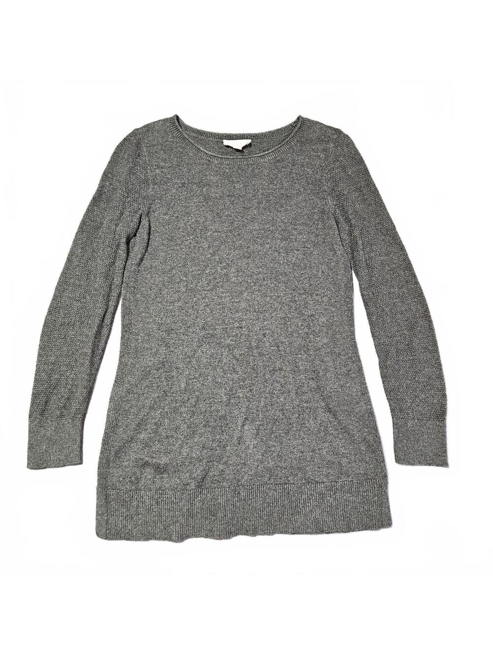 LOFT Outlet Women's XS Gray Tunic Sweater Long Comfy Cottagecore Cotton Blend
